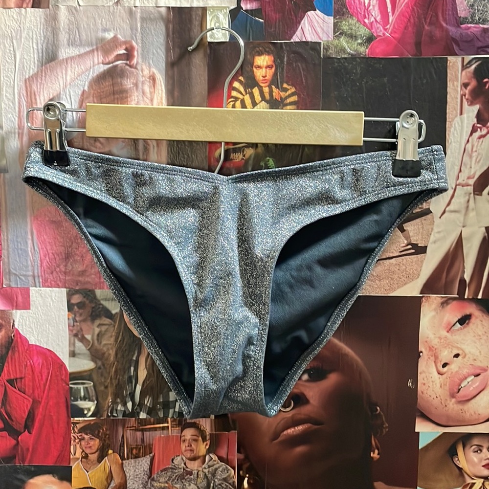 Silver sparkly bikini bottoms